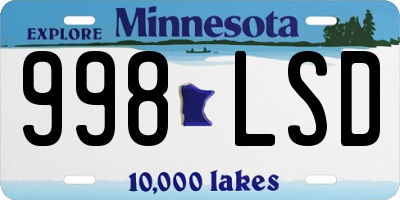 MN license plate 998LSD