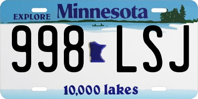 MN license plate 998LSJ