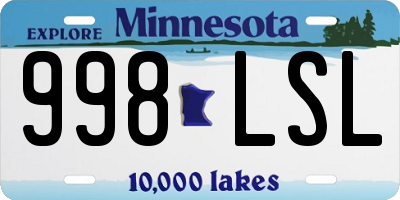 MN license plate 998LSL