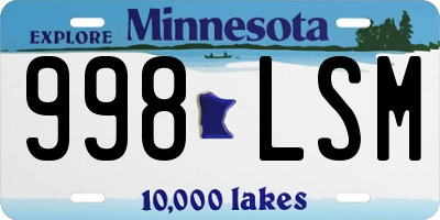 MN license plate 998LSM