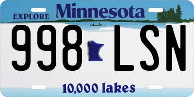 MN license plate 998LSN