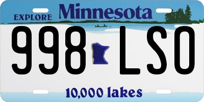 MN license plate 998LSO