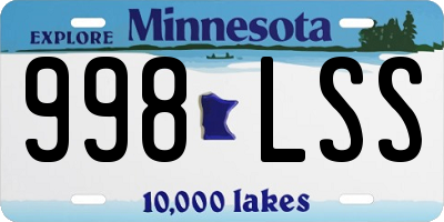 MN license plate 998LSS