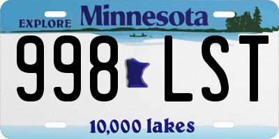 MN license plate 998LST