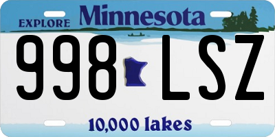 MN license plate 998LSZ
