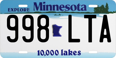 MN license plate 998LTA