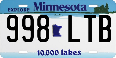 MN license plate 998LTB
