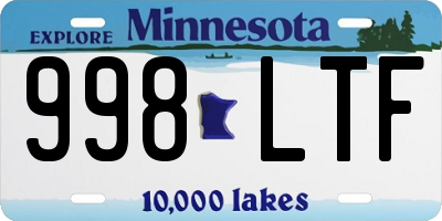 MN license plate 998LTF