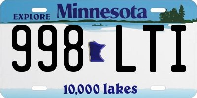 MN license plate 998LTI
