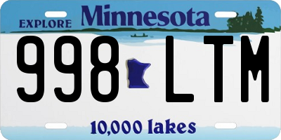 MN license plate 998LTM
