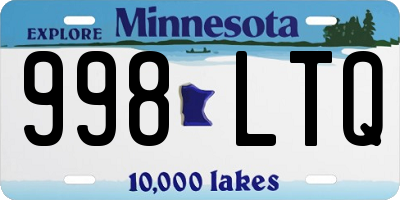 MN license plate 998LTQ