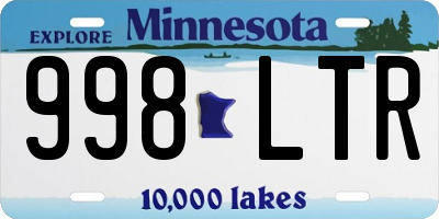 MN license plate 998LTR