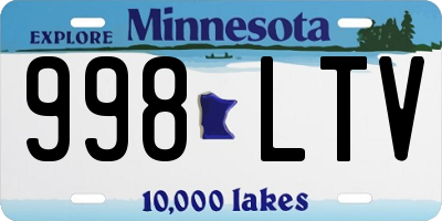 MN license plate 998LTV
