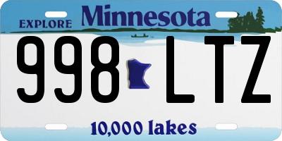 MN license plate 998LTZ