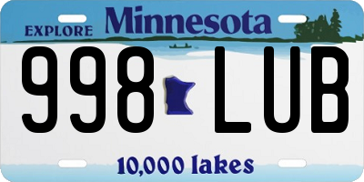 MN license plate 998LUB