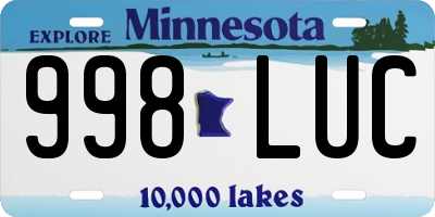 MN license plate 998LUC