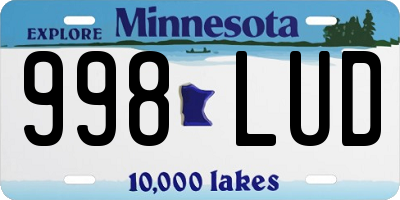 MN license plate 998LUD