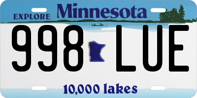 MN license plate 998LUE