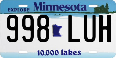 MN license plate 998LUH