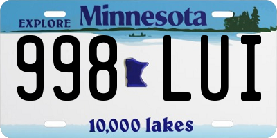 MN license plate 998LUI