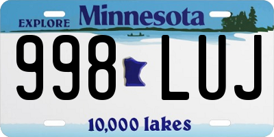 MN license plate 998LUJ