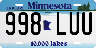 MN license plate 998LUU