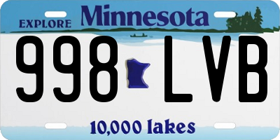MN license plate 998LVB