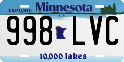 MN license plate 998LVC