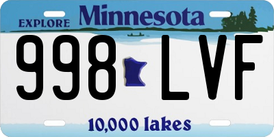 MN license plate 998LVF