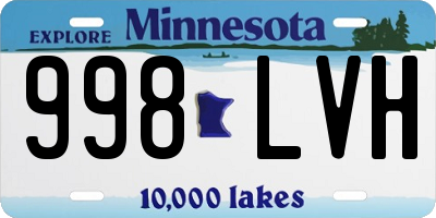 MN license plate 998LVH