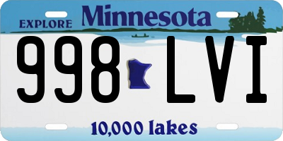 MN license plate 998LVI