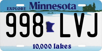 MN license plate 998LVJ