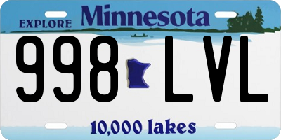 MN license plate 998LVL