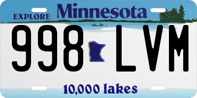 MN license plate 998LVM