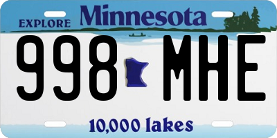 MN license plate 998MHE