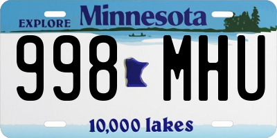 MN license plate 998MHU