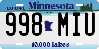 MN license plate 998MIU