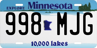 MN license plate 998MJG