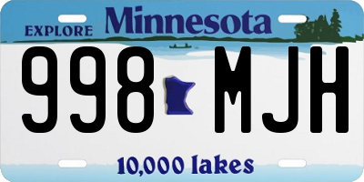 MN license plate 998MJH