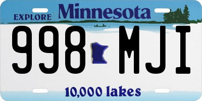 MN license plate 998MJI