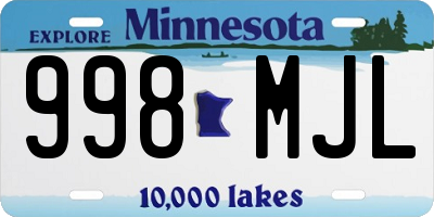 MN license plate 998MJL