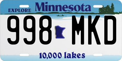 MN license plate 998MKD