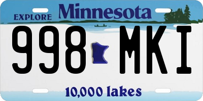 MN license plate 998MKI