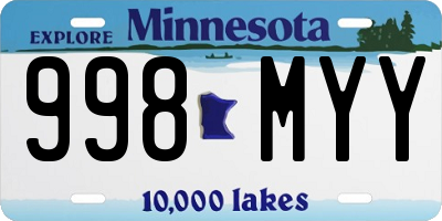 MN license plate 998MYY