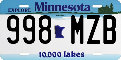 MN license plate 998MZB