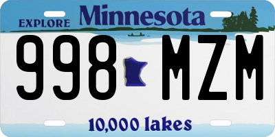 MN license plate 998MZM