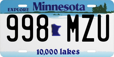 MN license plate 998MZU