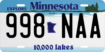 MN license plate 998NAA