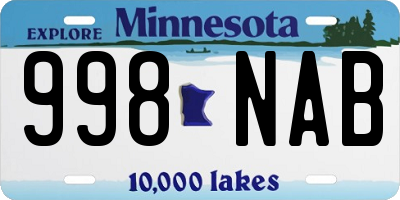 MN license plate 998NAB