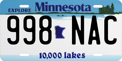 MN license plate 998NAC